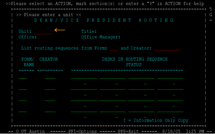 US1 Dean/VP Routing