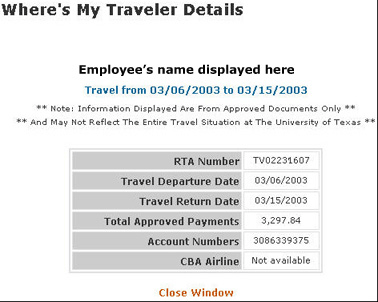 Where's My Traveler Trip Details