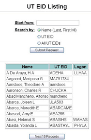 UT EID Lookup