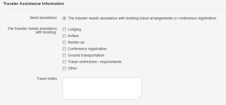 travel assistance section