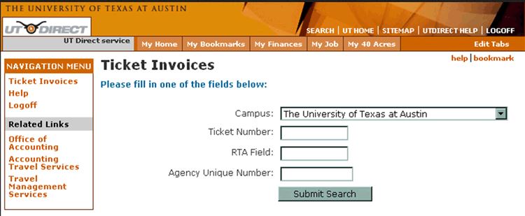 Illustrates the Ticket Invoice web page, described above.
